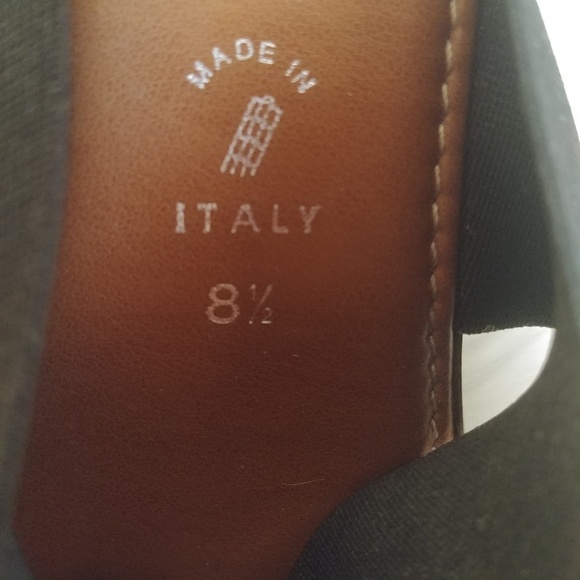 Italian shoemakers black slip-on wedges two - Picture 4 of 6